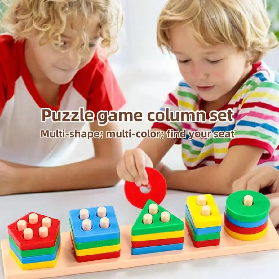 Geometric Shape Matching Block Toy Set | Early Education Cognitive Toy for Infa