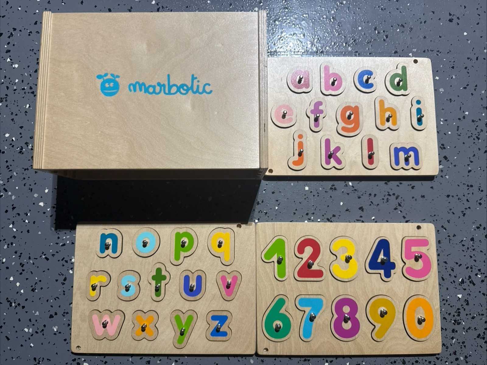 Marbotic Educational Interactive Wooden Letters and Numbers Set for Kids
