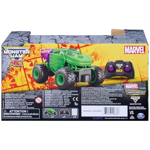 , Marvel The Hulk RC Monster Truck, 1:24 Scale, Kids Toys for Boys and Girls