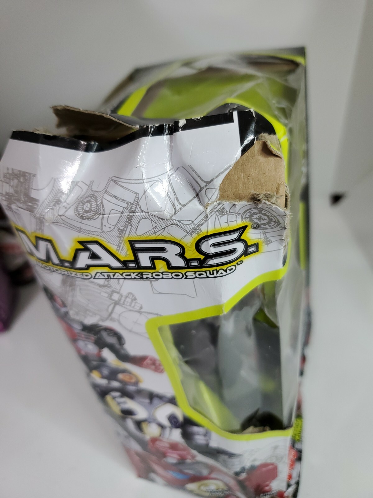 M.A.R.S. Motorized Walking Cyber Bot Attack Robot Polar Captain. DAMAGE BOX