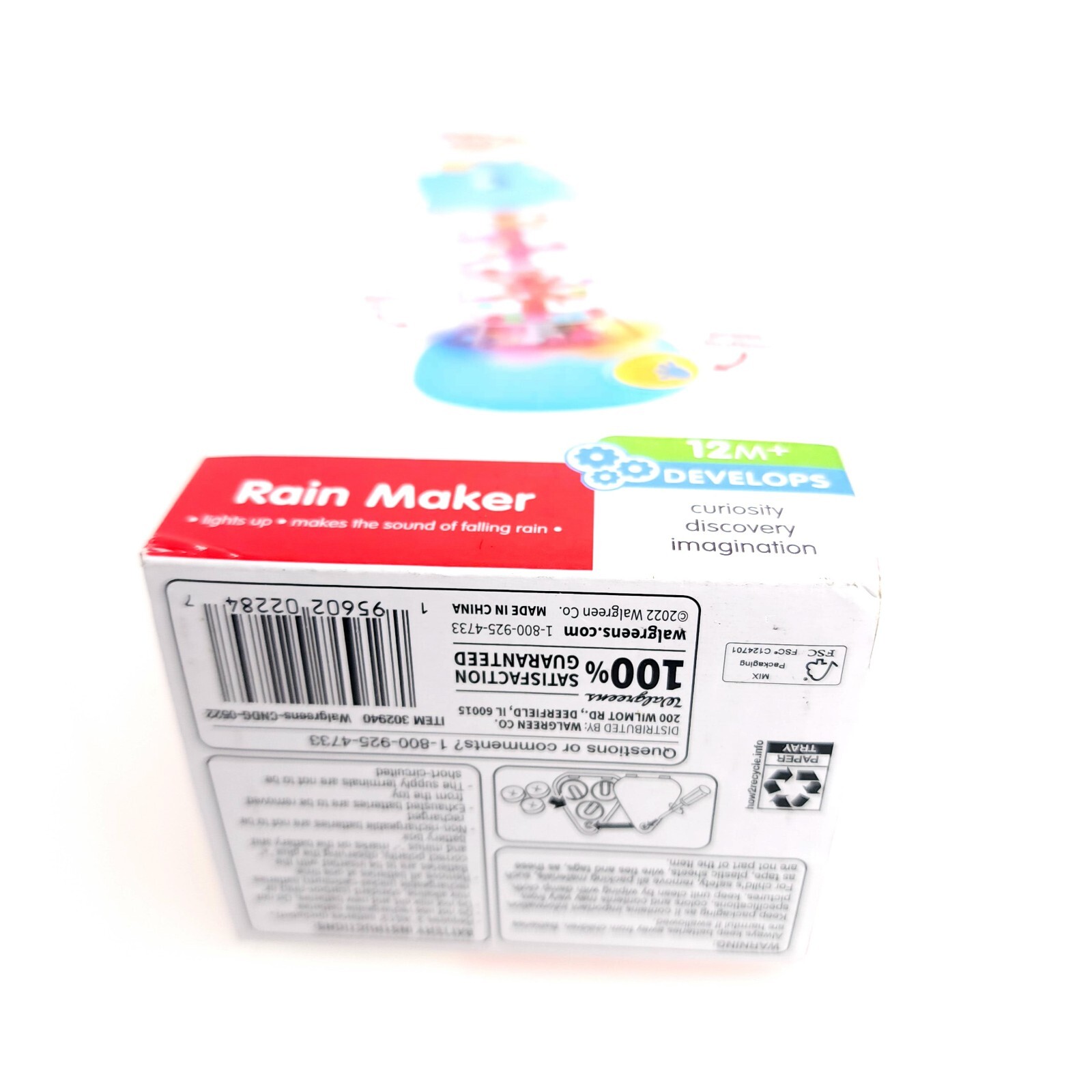 Play Right Rain Maker 12 Months Makes Noise Falling Rain Light Show USA Seller