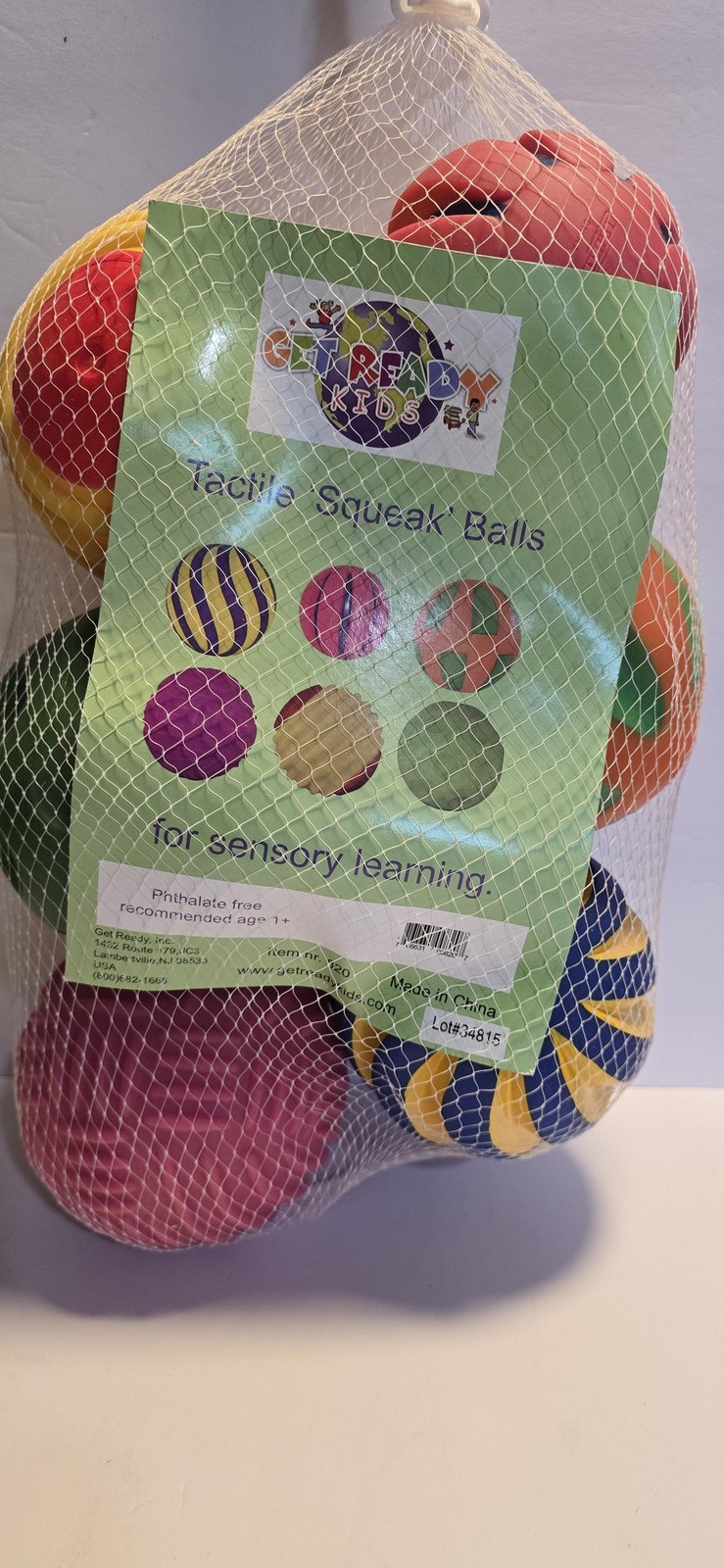 Get Ready Kids Tactile Squeak Balls Sensory Learning Toy Set Multicolor