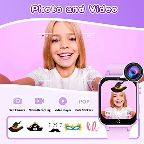 Purple Kids Smart Watches – High-Resolution Touchscreen – 26 Games – Age 5-12