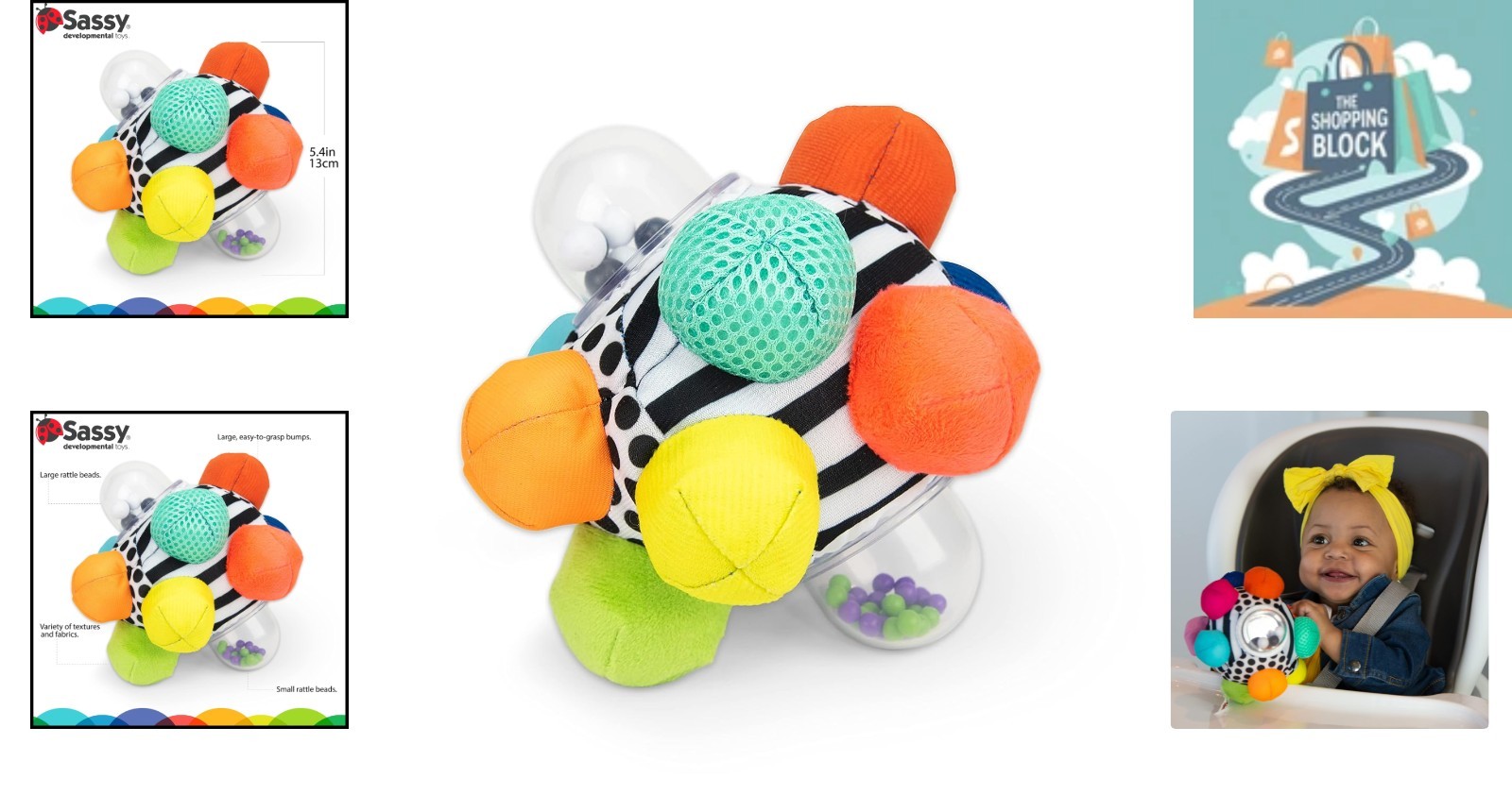 Multi-Color Developmental Bumpy Ball for Baby Motor Skills
