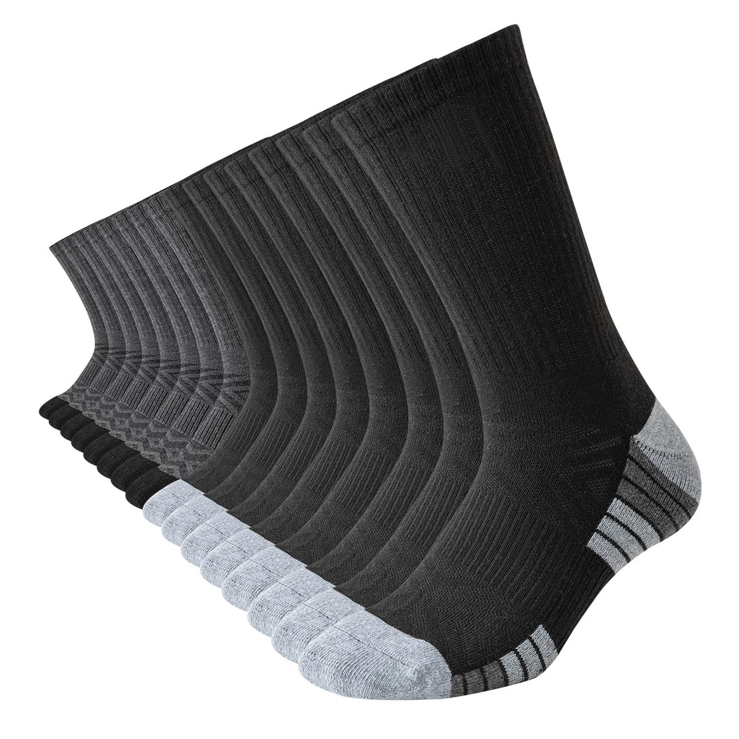 JOYNÉE 8 Pair Mens Thick Cushioned Athletic Crew Socks Breathable Moisture