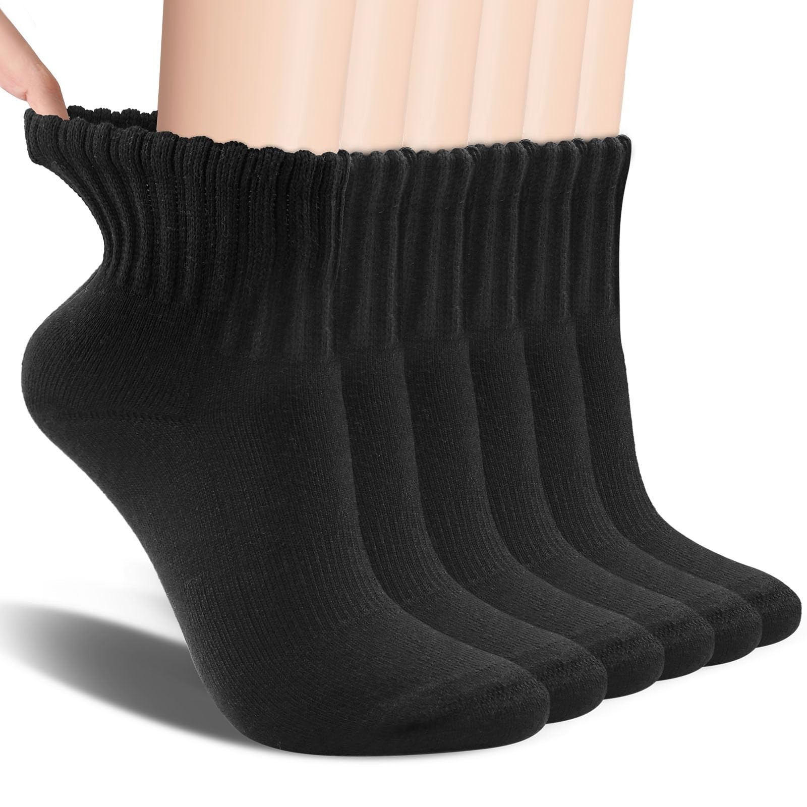 White Women Ankle Socks: Athletic Cotton Cushioned for Sports – Seamless & Ar…