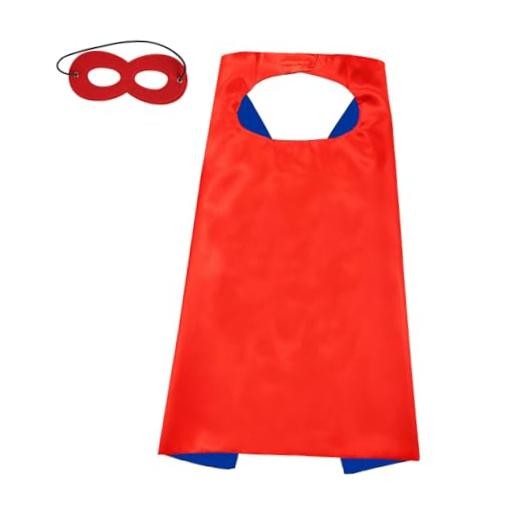 Superhero Cape and Mask for Kids, Toy for 3-9 Year Old Boys Girls Halloween Red