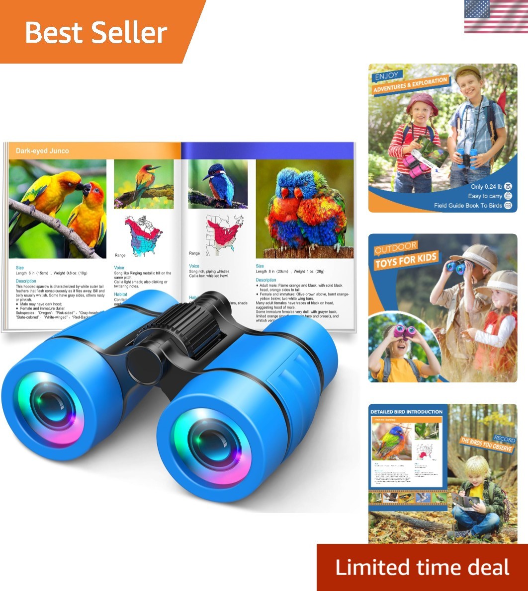 Educational Kids Binoculars Set with Bird Watching Manual – Fun for Ages 4-8