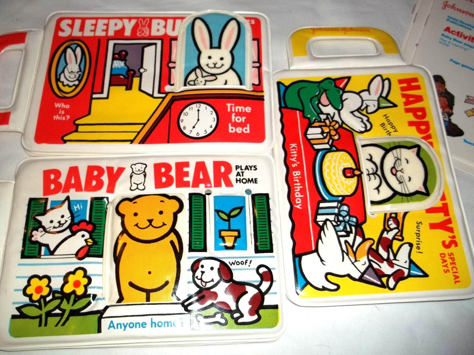 Vintage Johnson & Johnson Activity waterproof baby Books Bath Vinyl w/ guides