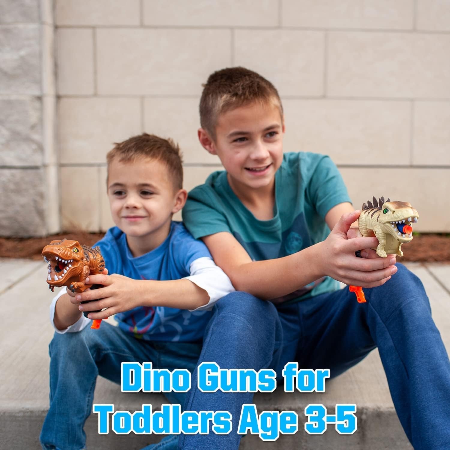 2 Pack Dinosaur Gun Toys for Toddlers Boys 3 4 5 6 7 Year Old Birthday Gifts Val