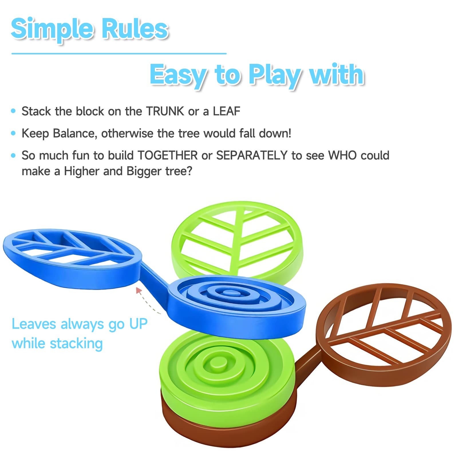 Stack-a-Rainbow-Tree Plastic Stacking Blocks 70 Piece, Balance Game Building …