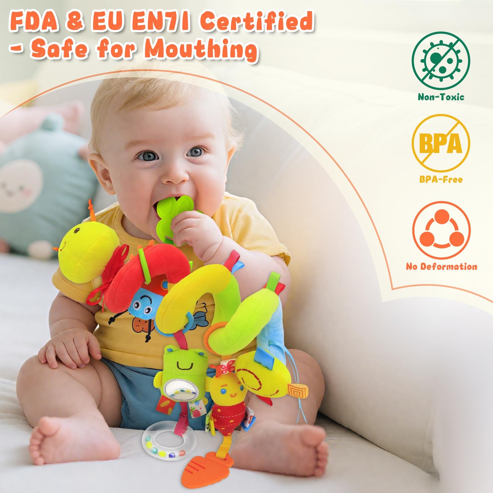 Zendstanding Spiral Car Seat Toys for Infants, 0-6 Months Carseat & Stroller …