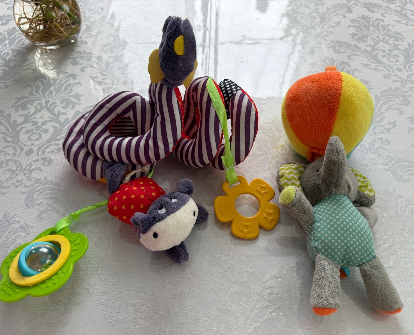 Baby Developmental Toy for Stroller Plush Rattle Teether by Mamas and Papas