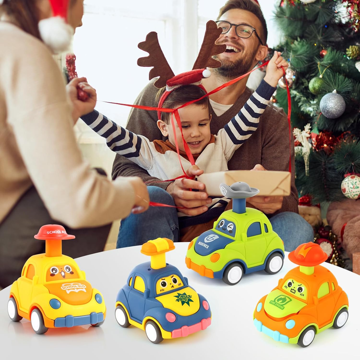 Car Toys for Toddlers 1-3 One Year Old Boy Birthday Gift for Boys Girls Pull Bac