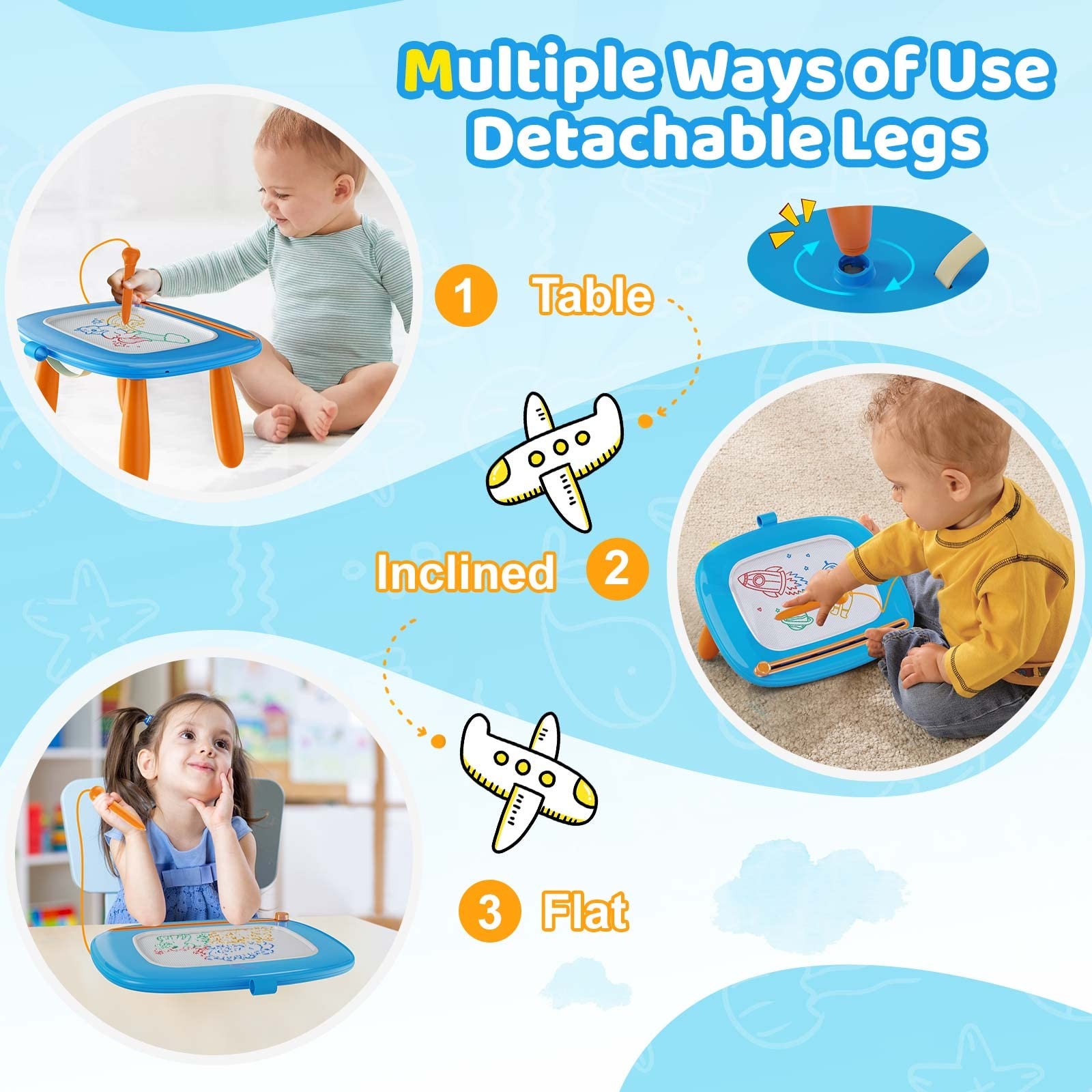 Kikidex Magnetic Drawing Board, Toddler Girl Toys for 1-2 Year Old, Doodle Bo…