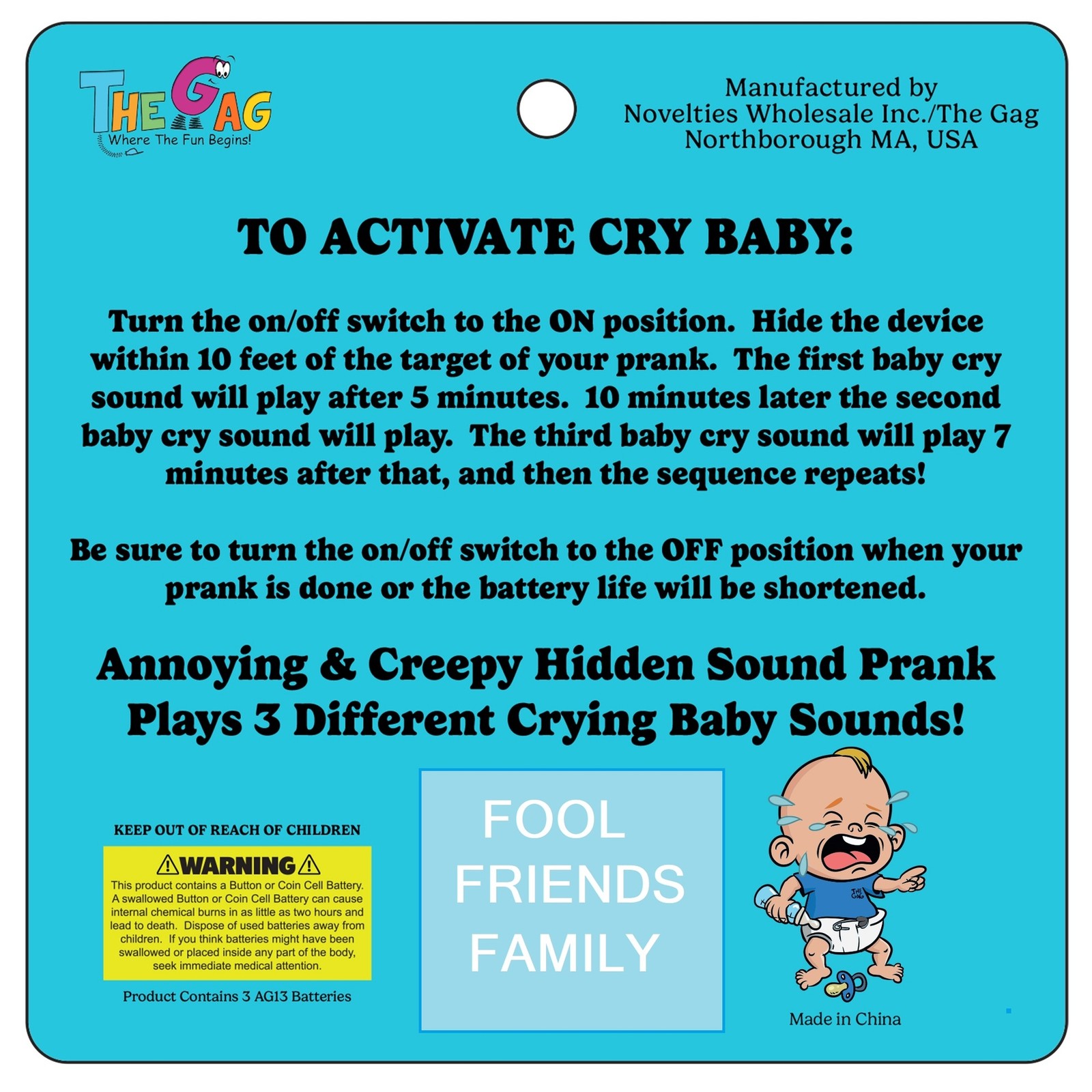 Baby Crying Noisemaker – Hilarious Gag Prank Trick Sound Maker – Fun & Laughter!