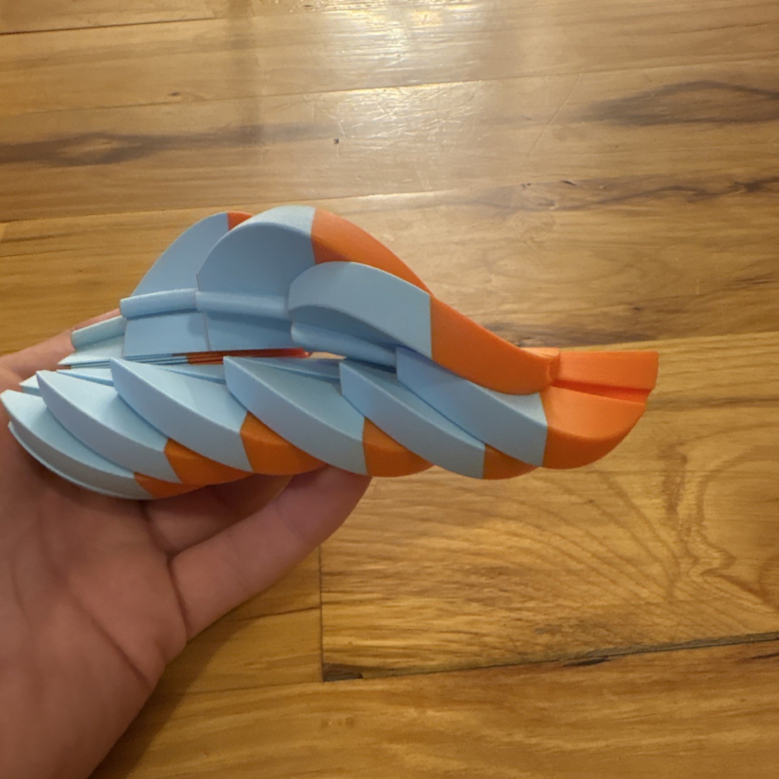 Orange Blue Transforming Ball Toy for Motor Skills & Hand-Eye Coordination