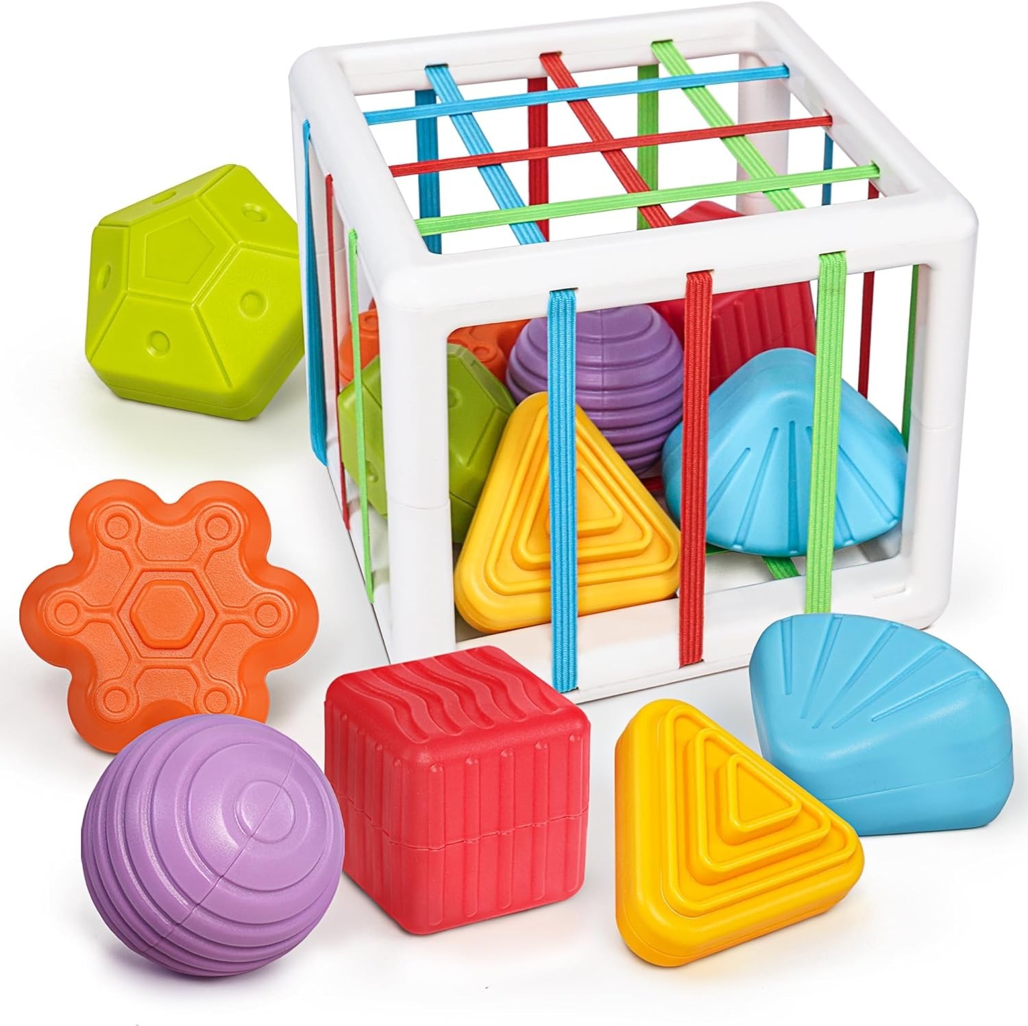 Montessori Toys 1 Year Old Sensory Shape Cube Baby Learning Development 6pcs Set