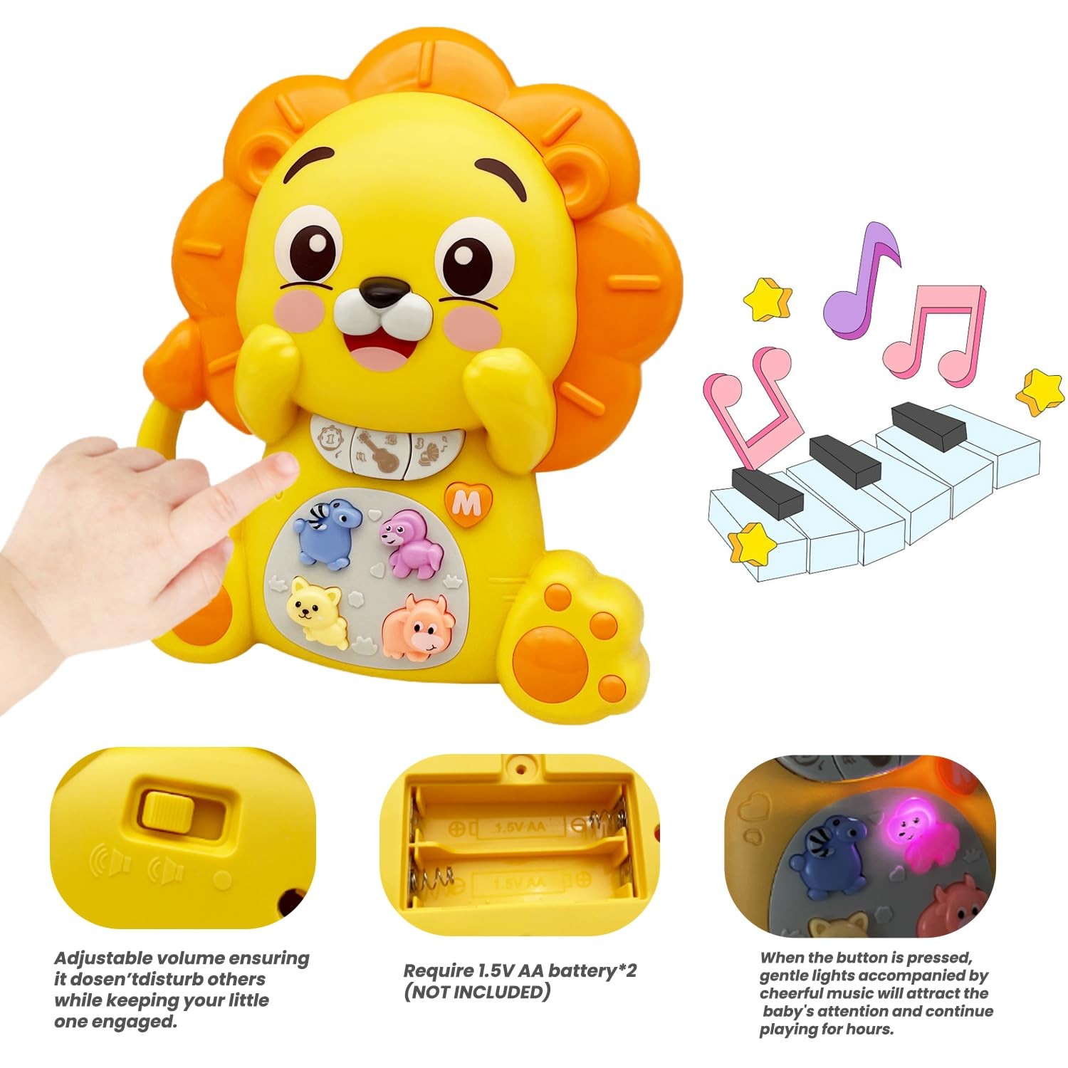 Musical Toys for 1 Year Old Boys and Girls, Baby Light Up Piano Keyboard Musi