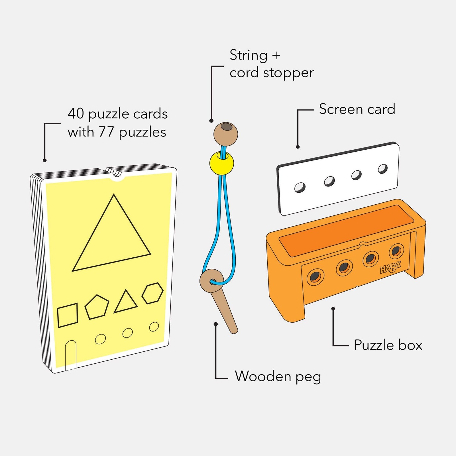 HABA Logic! CASE Brain Games for Kids Starter Set 5+, Brain Teaser Puzzles an…