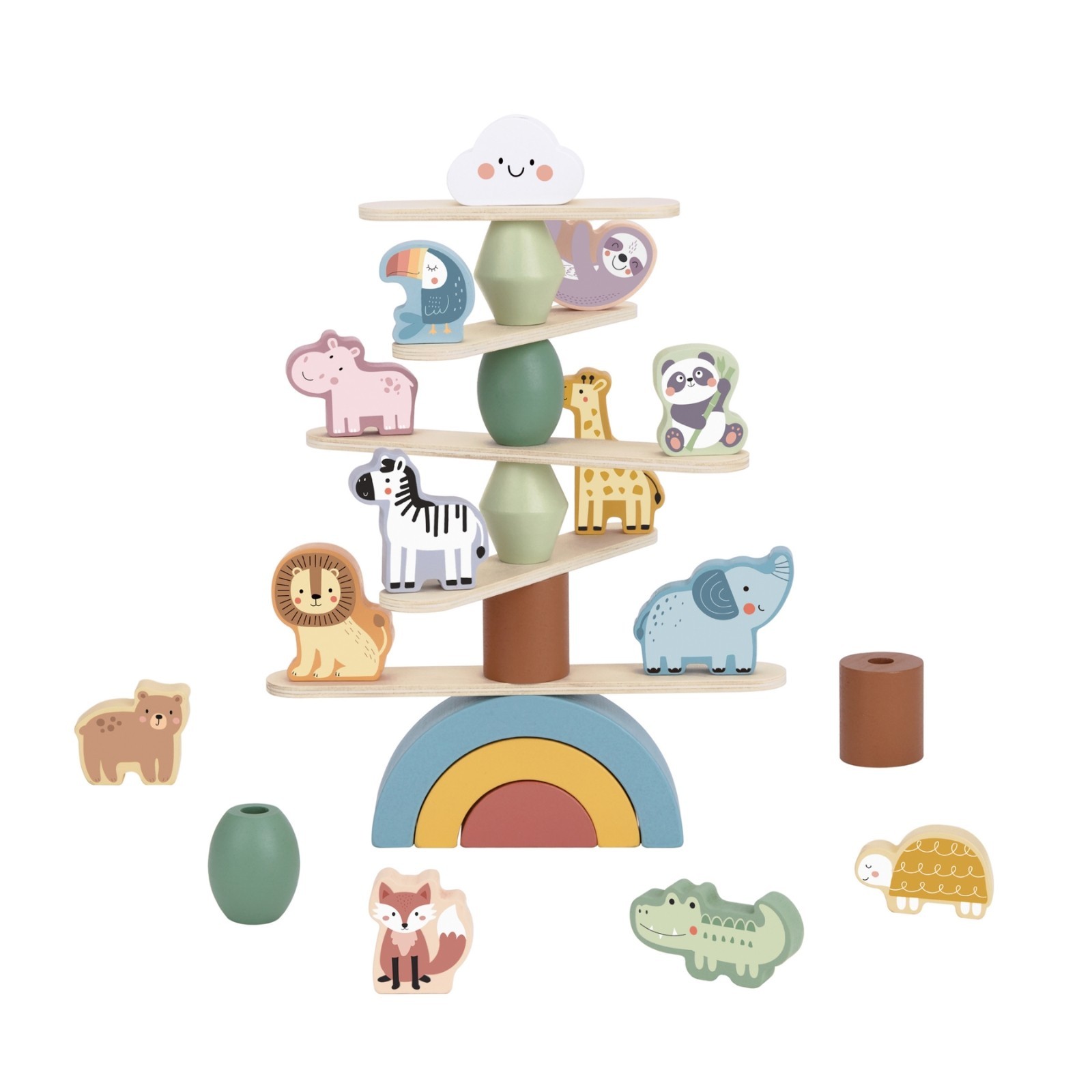 Wooden Animal Balancing Stacking Game for Kids Montessori Fine Motor Toy