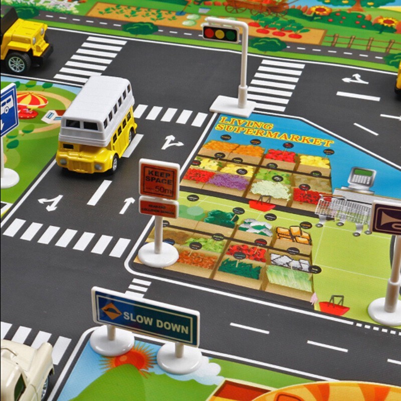 City Map Car Road Model Mat Game Pad For Educational Interactive Children
