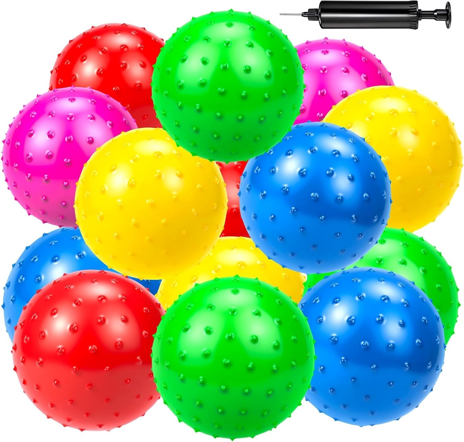 20Pcs Bouncy Balls for Kids Toddlers, 9 Inch Sensory Balls Spiky Massage Stre…