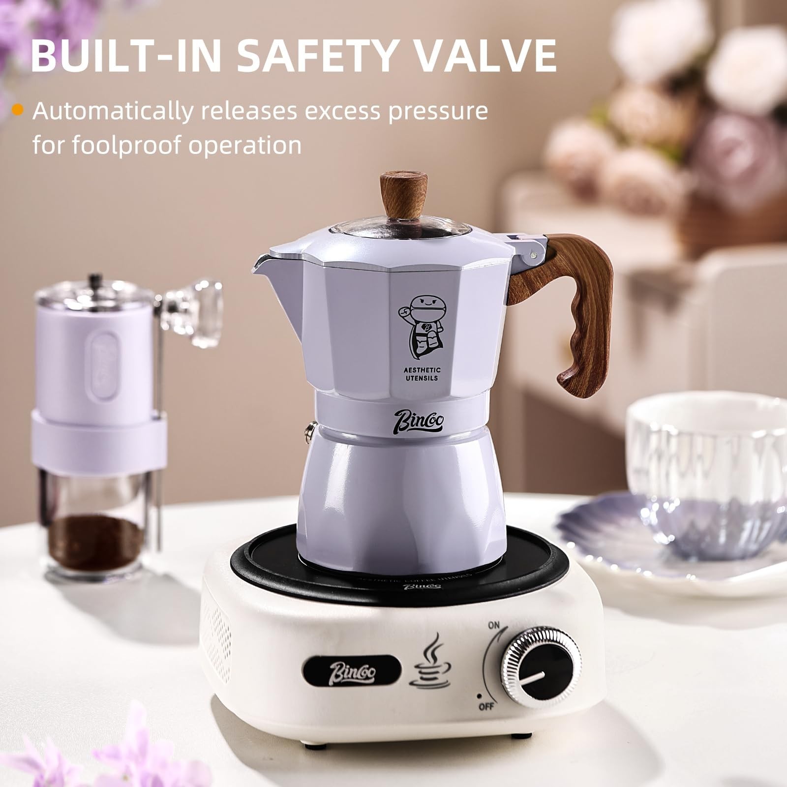 Bincoo Espresso Maker Stovetop – 2 Cup/120ML Small Stove Top Espresso Italian…