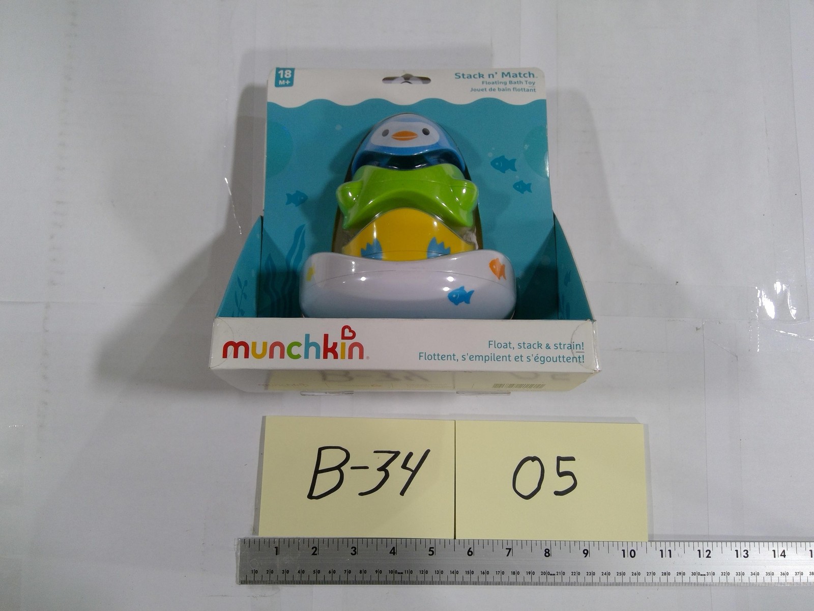 Munchkin Stack N’ Match Floating Bath Stacking Toy 18m+ Fish Rings Multicolor