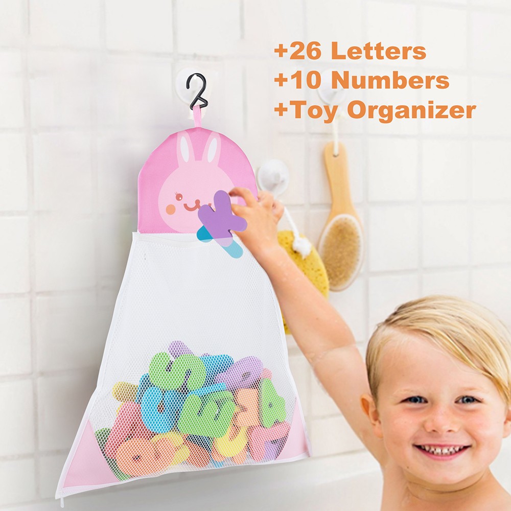 Baby Bath Toy Set, 36 Foam ABC 123 Letters & Numbers, Stick to Tub Wall