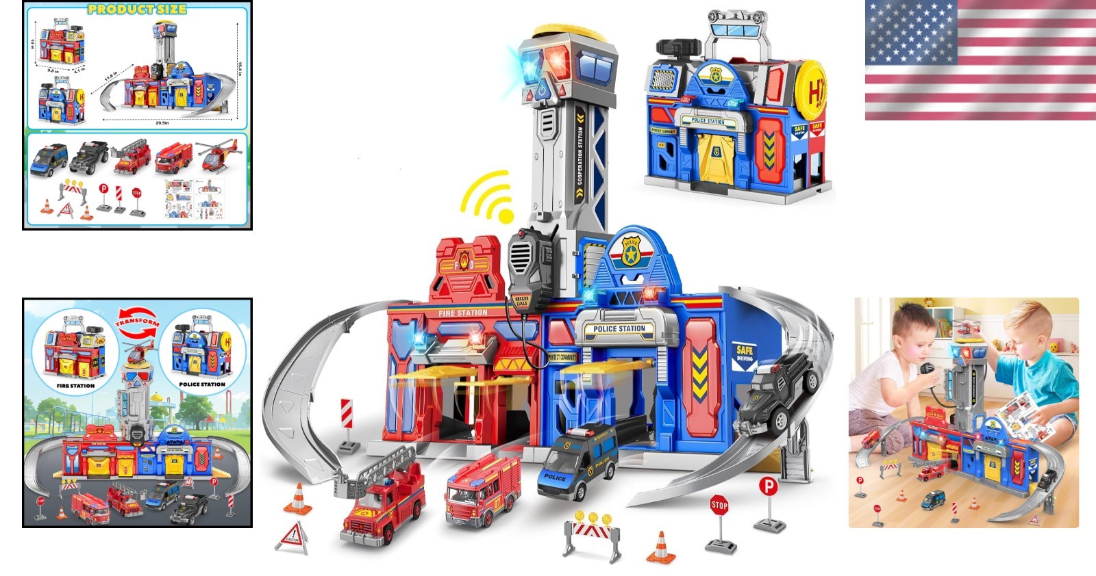 Educational City Action Toy Set with Lights and Sounds – Ages 3-8 – Portable Fun