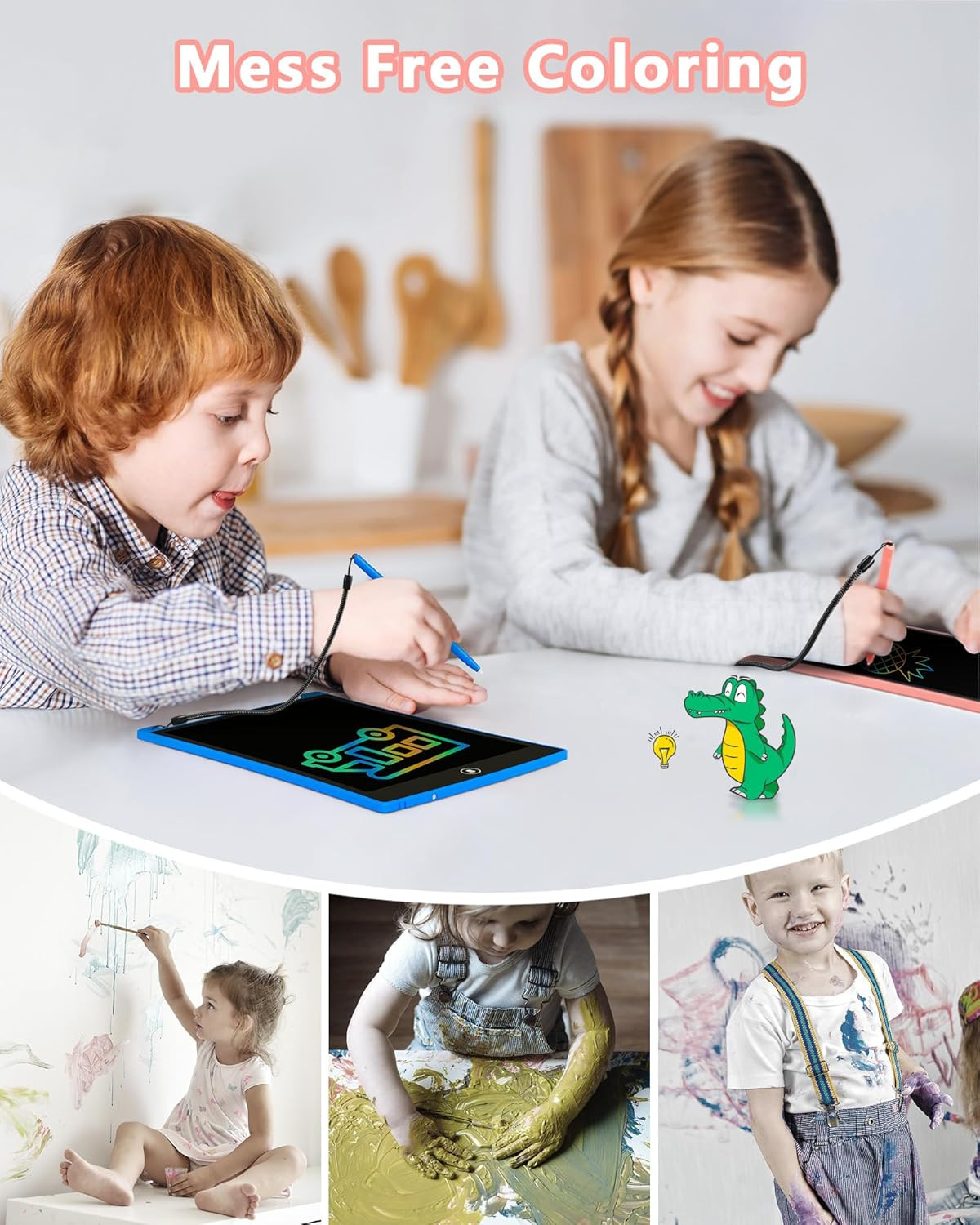 3 Pack Kids 8.5″ LCD Writing Tablet Erasable Doodle Board Blue Pink SkyBlue