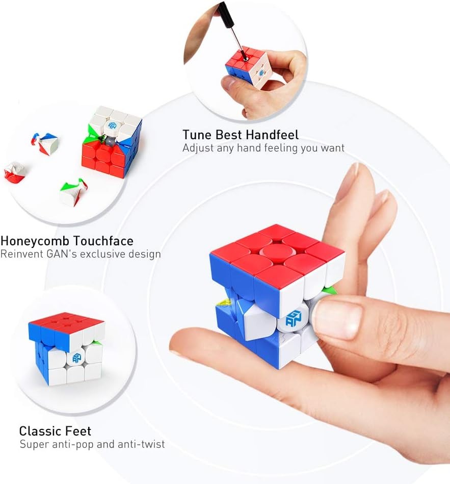 GAN 330 Keychain Cube, 3×3 Mini Key Ring, 3by3 Small Sitckerless Speed