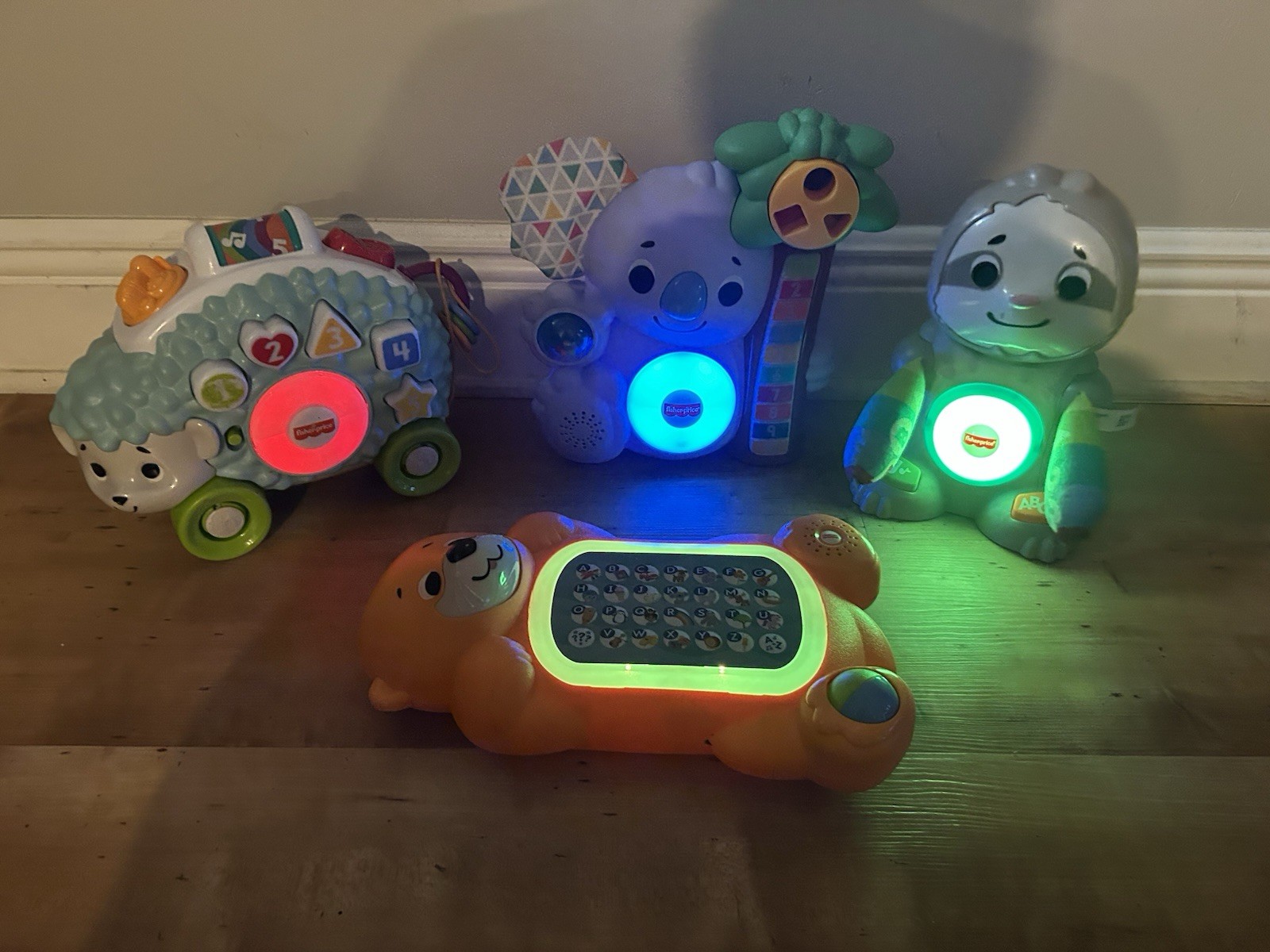 Fisher Price Lot Of (4) Linkimals Sloth Otter Koala Lamb Tested