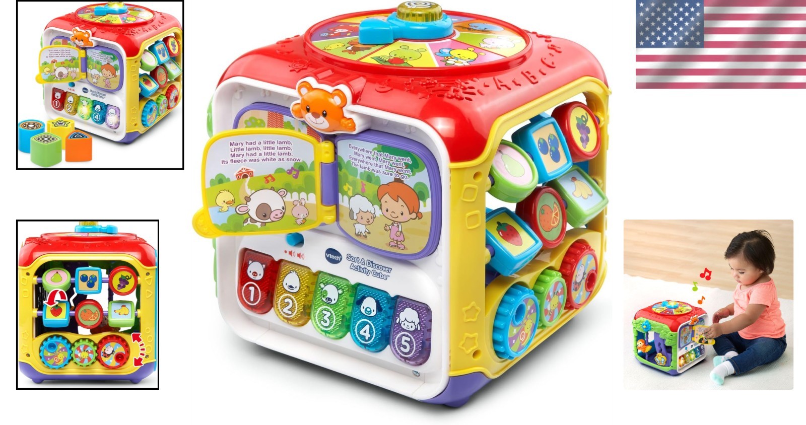 Bright Red Activity Cube for Toddlers – Encourages Fine Motor Skills & Learning