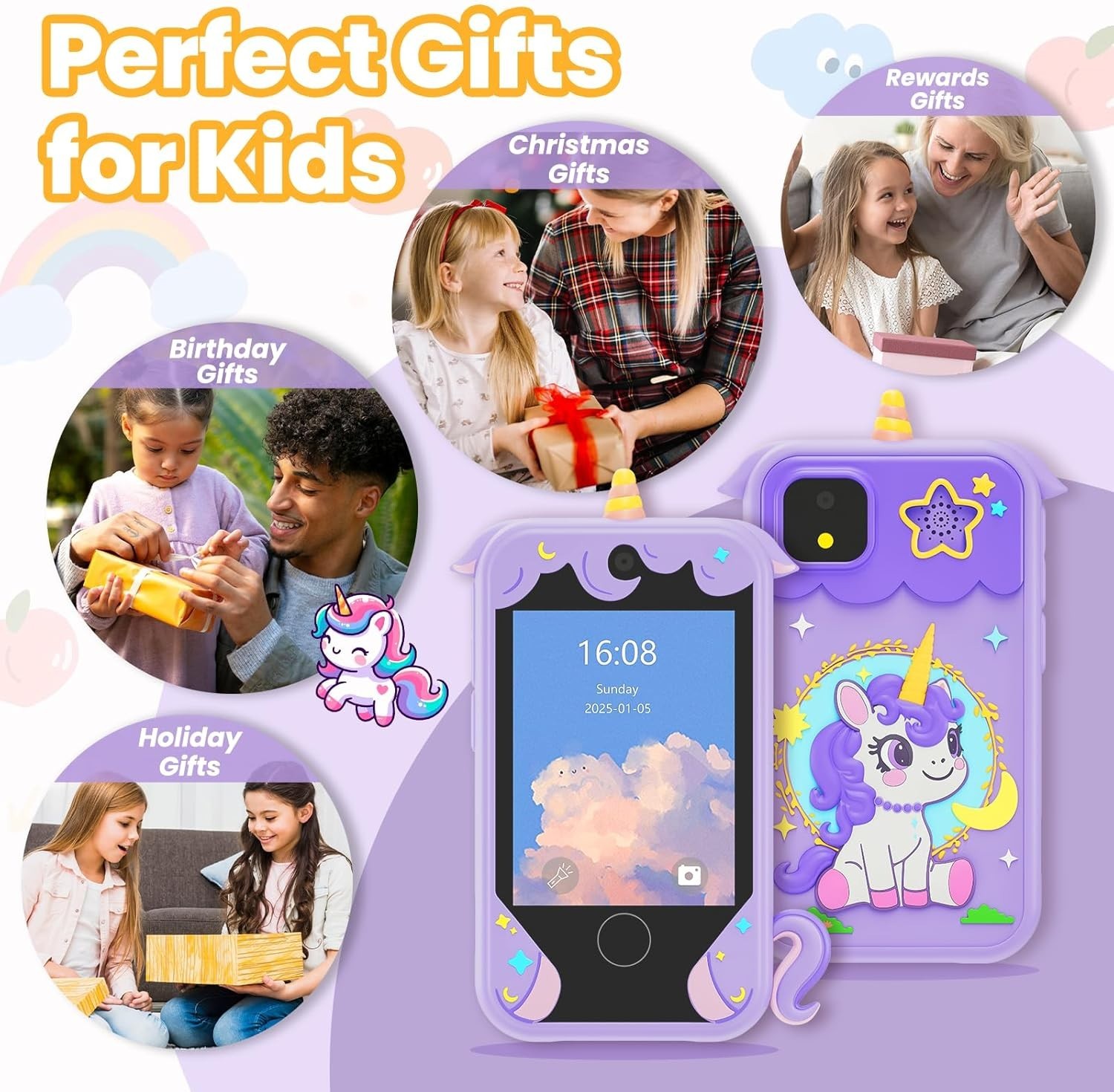 Kids Phone for Girl Toys, Christmas Birthday Gifts for Age 3-10 Old Girls Bo…