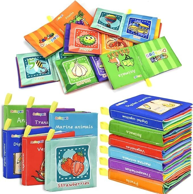 Dr.Rapeti Soft Cloth Books Baby Books Bath Books 6-Pack for Baby Infant Toddl…