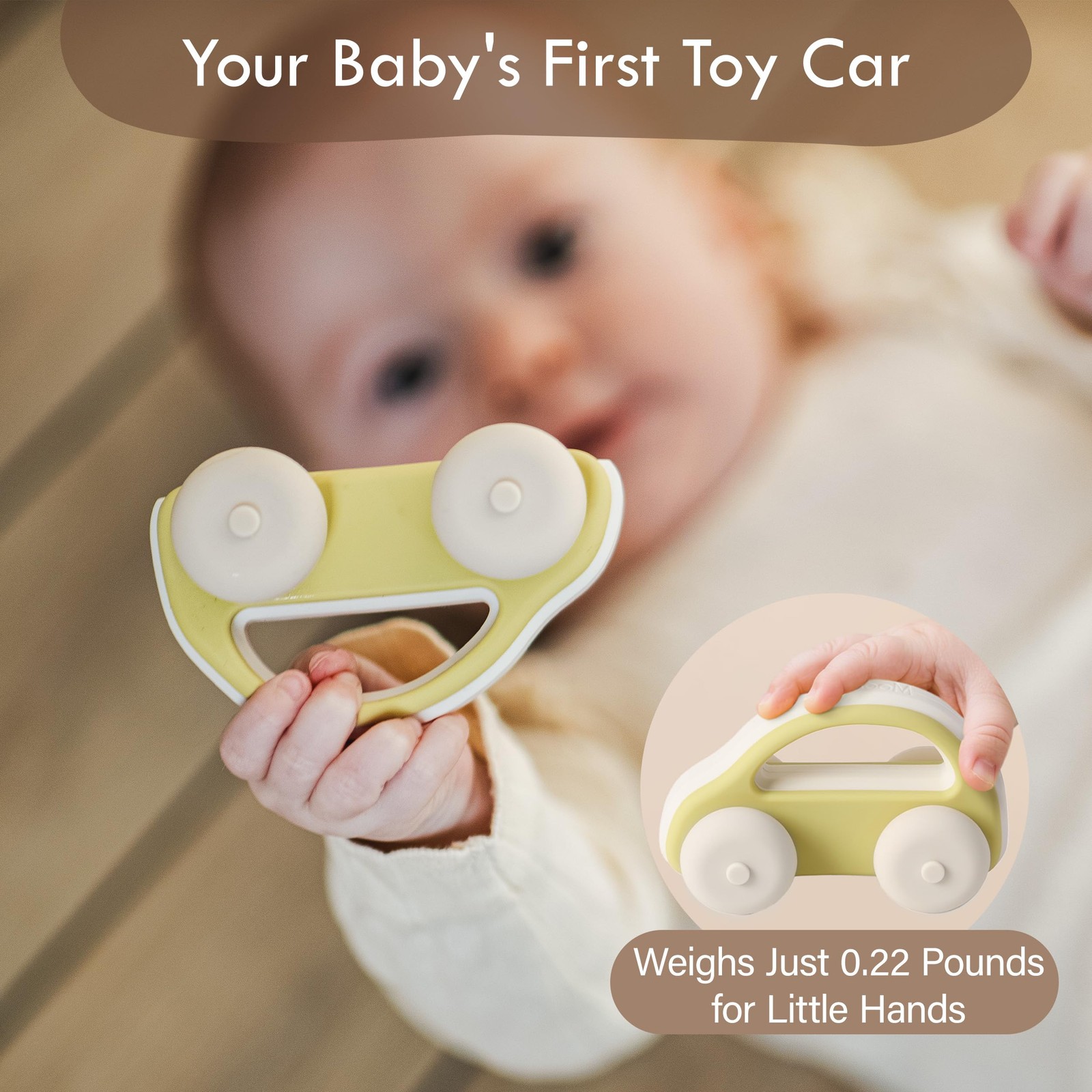 Food Grade Silicone Toy Cars for Babies & Toddlers, Push and Go Baby Cars, Ba…