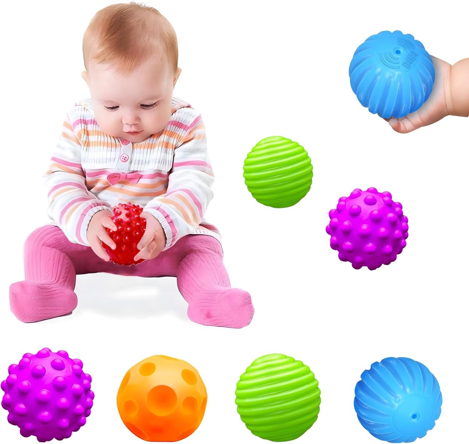 Colorful Baby Balls 3-12 – Soft Textured Sensory Toys