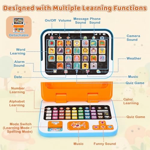 Learning Toy for 1 2 3 Years Old Boys Girls, Learning Laptop Toys for Toddlers