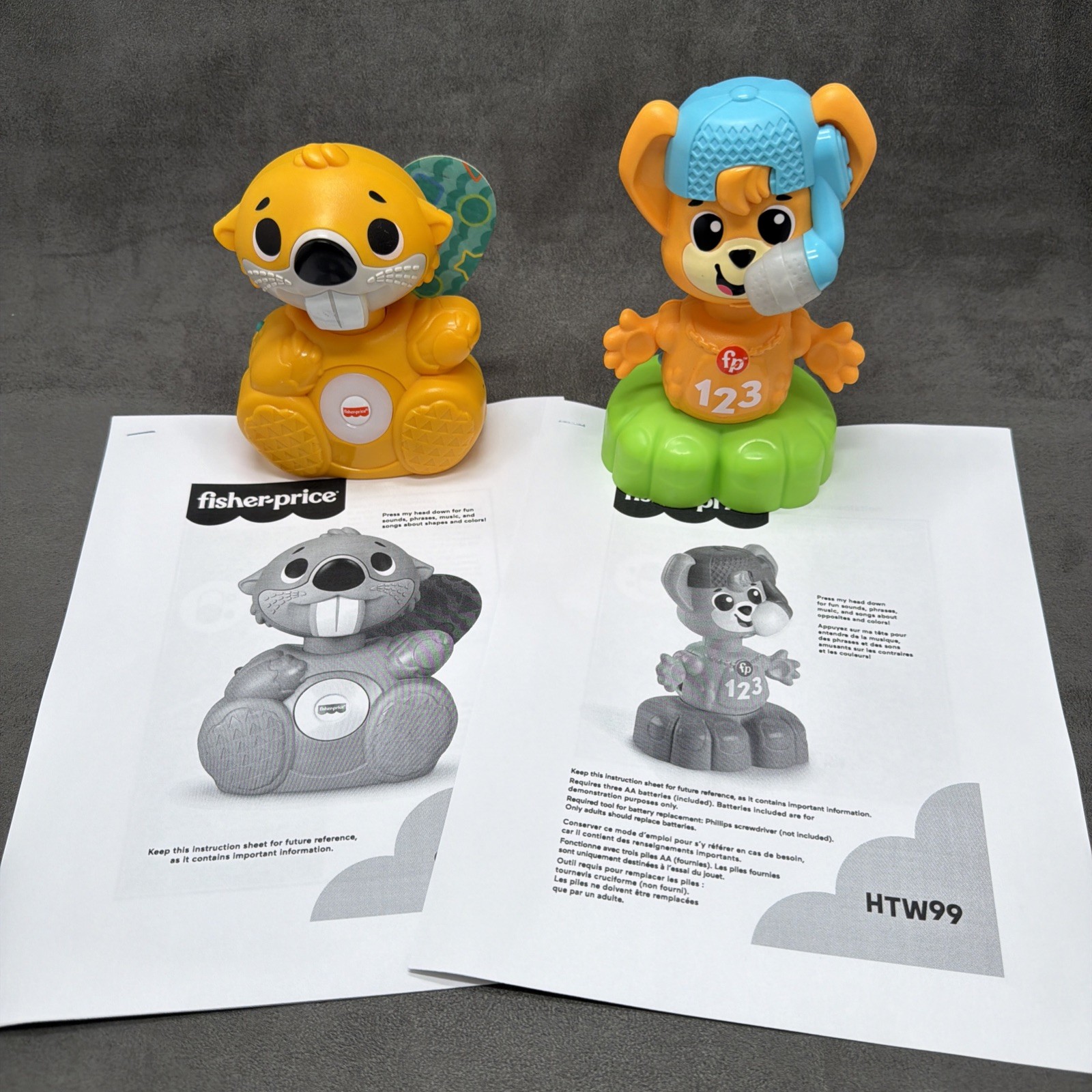 Fisher-Price Linkimals SMALL Opposites Fox & Boppin’ Beaver Musical Toys