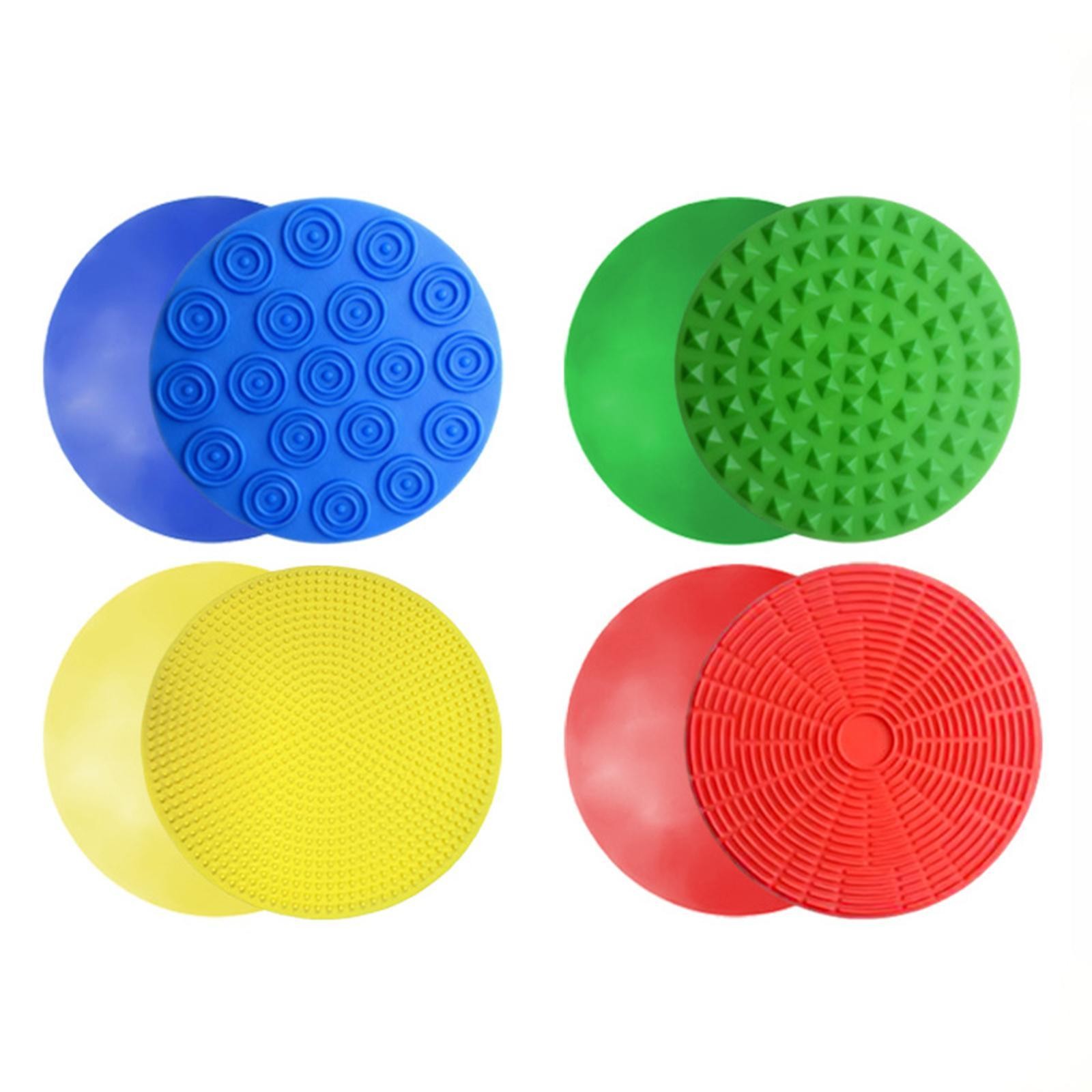 4 Pieces Silicone Sensory Mats Silicone Tactile Pad Travel Toy Sensory Stepping