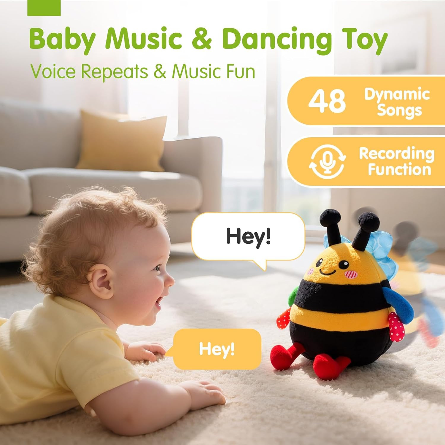 Baby Toy for 6 + 12 18 Months – Crawling Musical Dancing Bouncing Learning Bee P