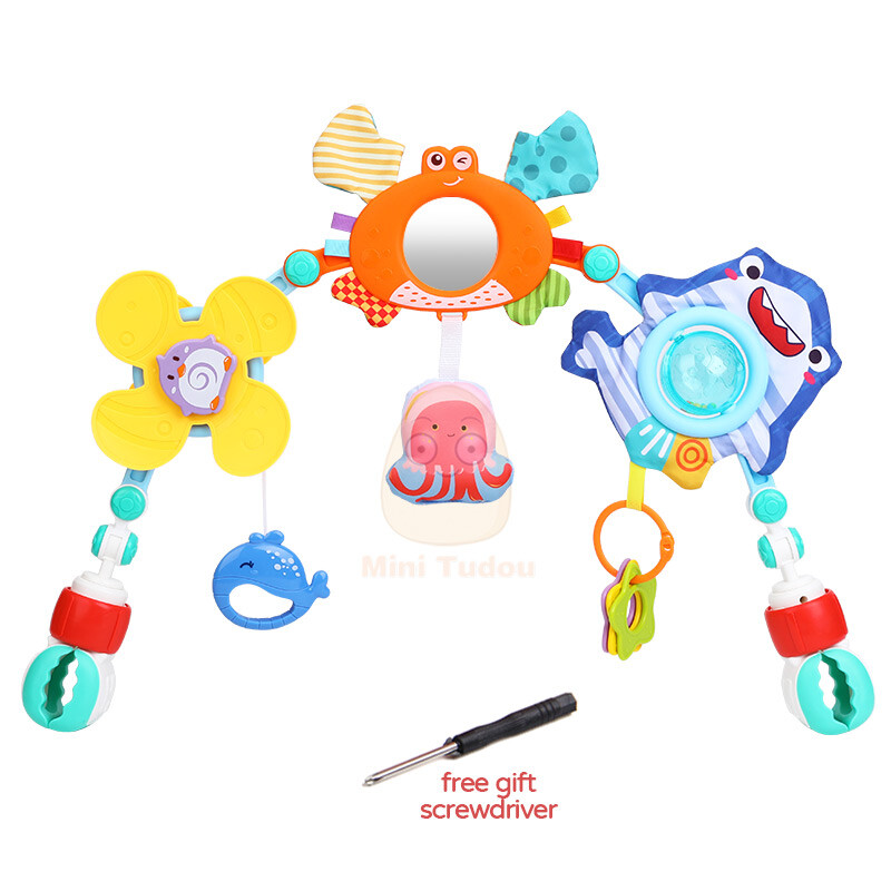Baby Stroller Car Crib Mobile Activity Arch Toy Travel Colorful Musical Toy