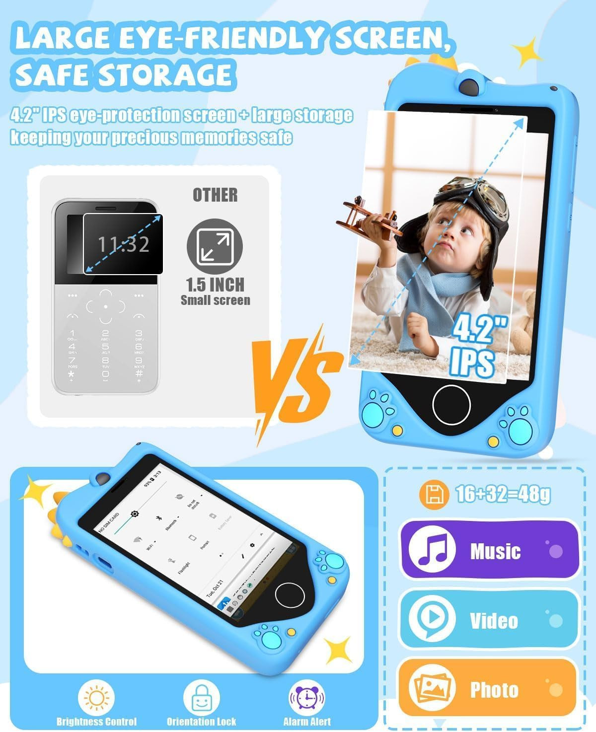UNERVER Kids Smart Phone for Boy- Safest Phone for Kid & Teens, Talk & Text – Ki