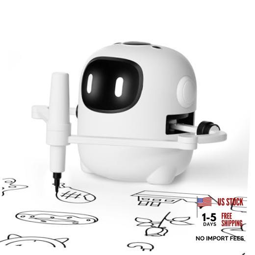 RIVGOT Drawing Robot for Kids with 150 Cards, Voice Interactive White