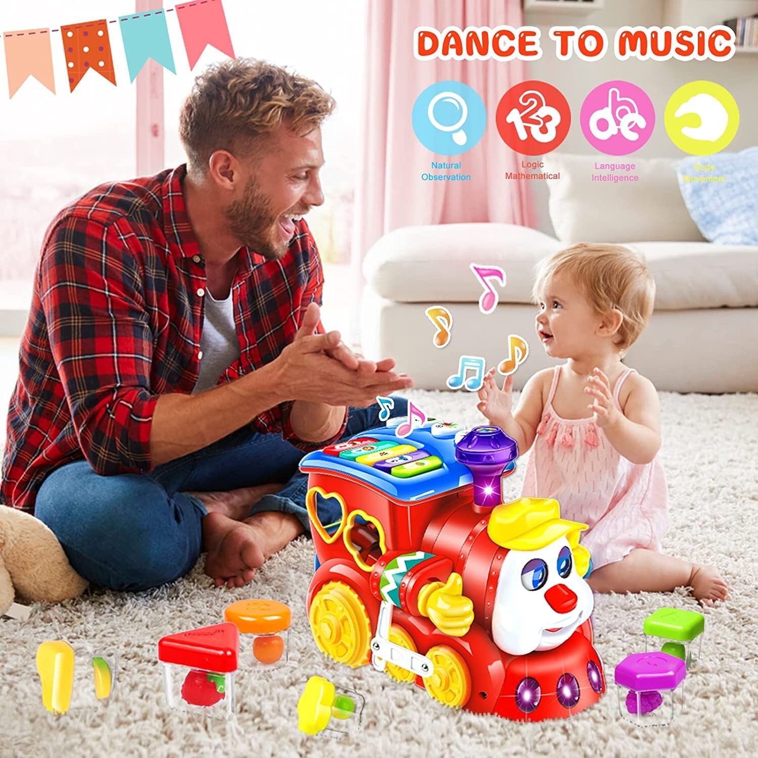 Baby Toys 12-18 Months Musical Train Kids Toys for 1 2 3 4+ Year Old Boys Girls