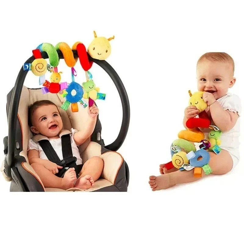 Baby Spiral Crib Stroller Toy Hanging Rattle Activity Car Seat Animal Toy
