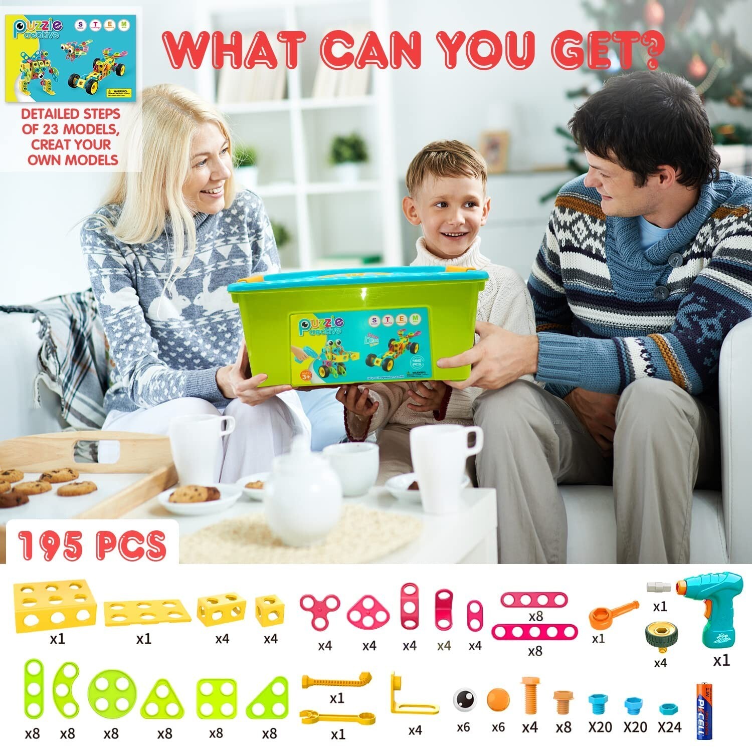 NXONE 195 PCS Educational STEM Toys for Boys and Girls Ages 3 4 5 6 7 8 9 10 …