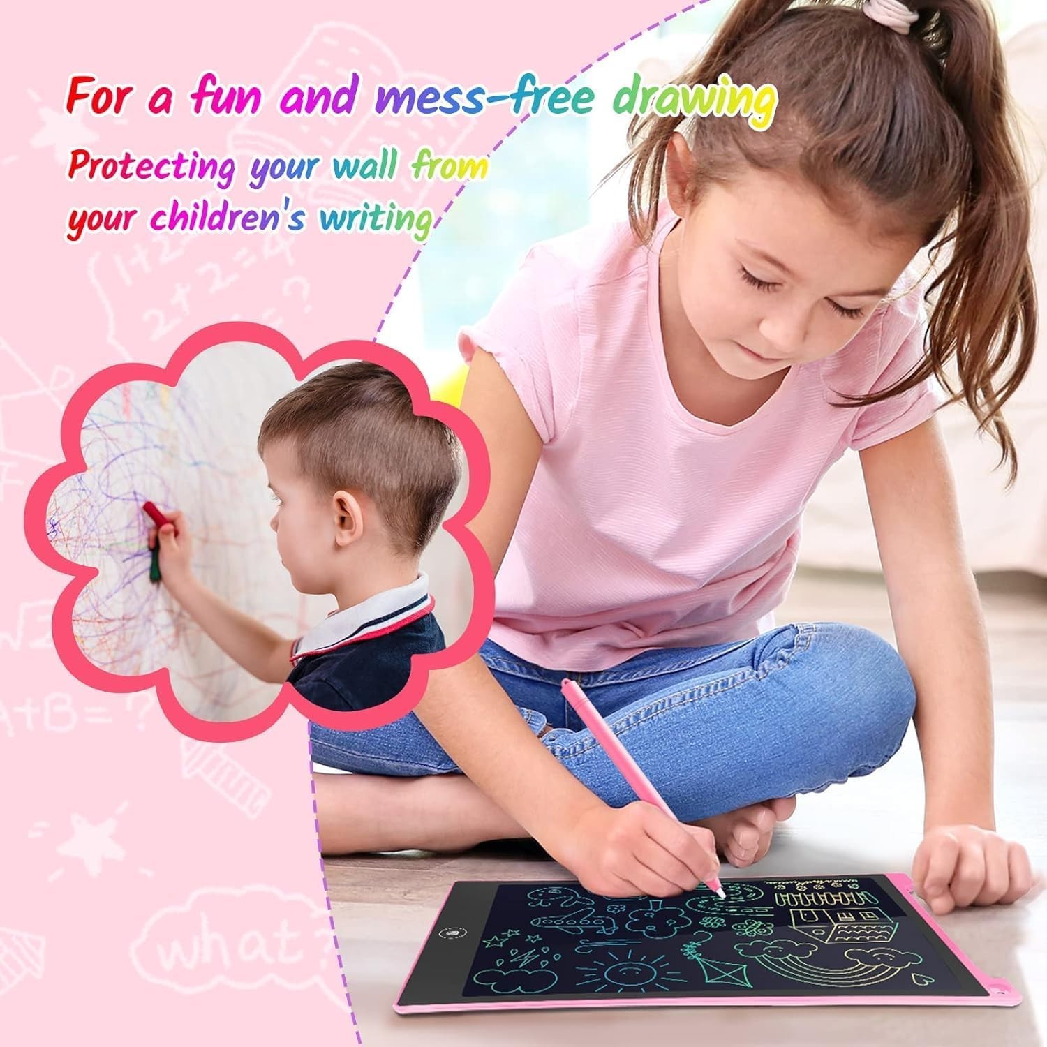 10 Inch 2 Pack LCD Writing Tablet, Colorful Doodle Board Drawing Tablet for K…